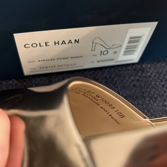 EUC Cole Haan Kinslee Pump 85mm - Pewter Metallic - Picture 10 of 10
